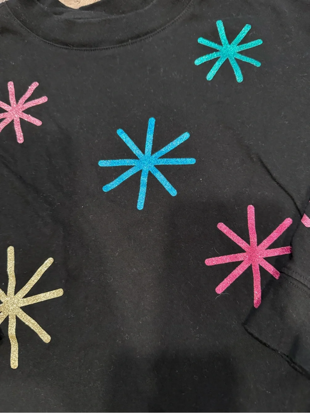 GAP Kids Girls' Black Starburst Sweatshirt - Colorful Sparkle Size S (6/7)